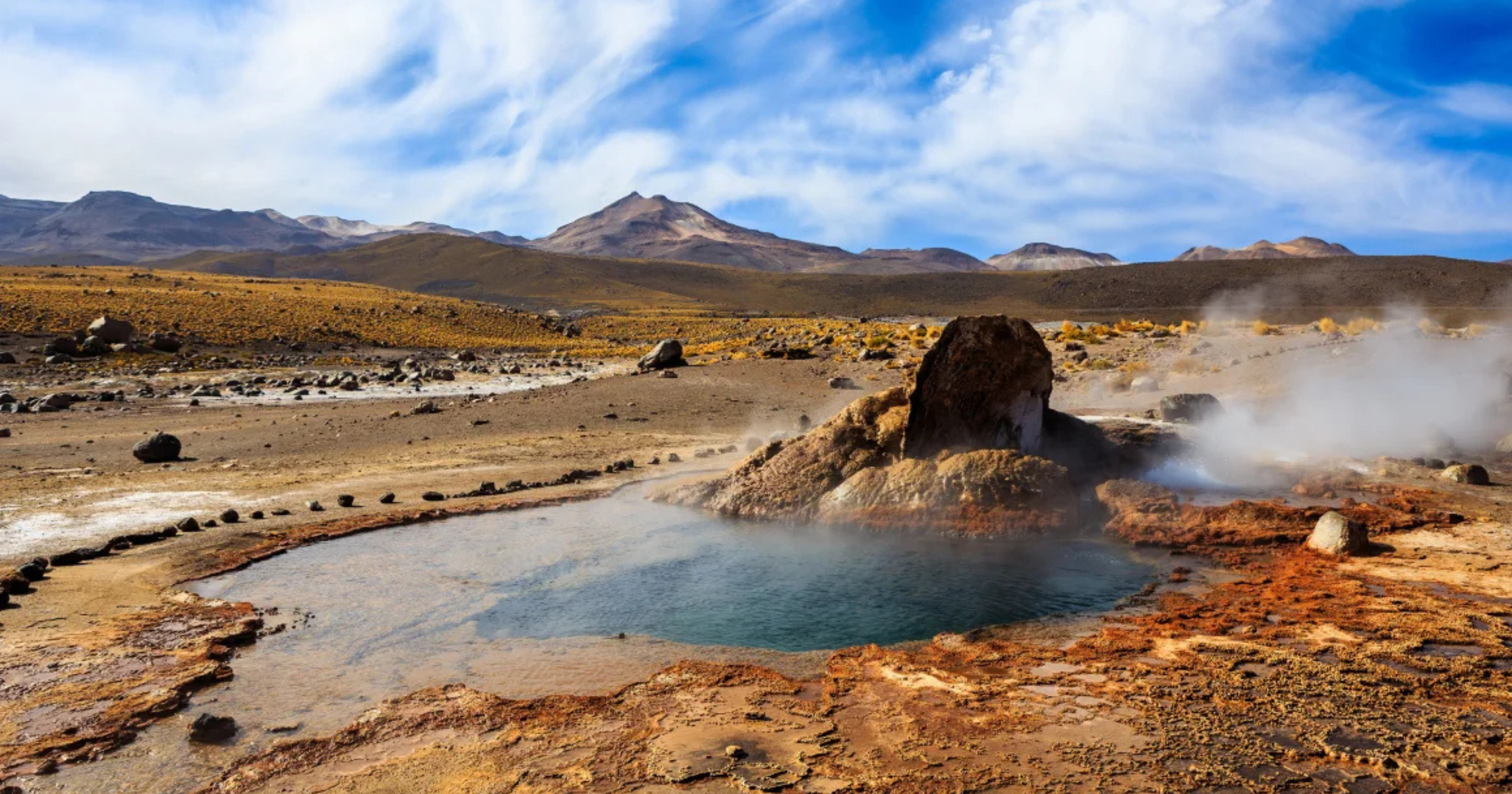 Geothermal landscape in the Atacama Desert near Nayara Alto Atacama.